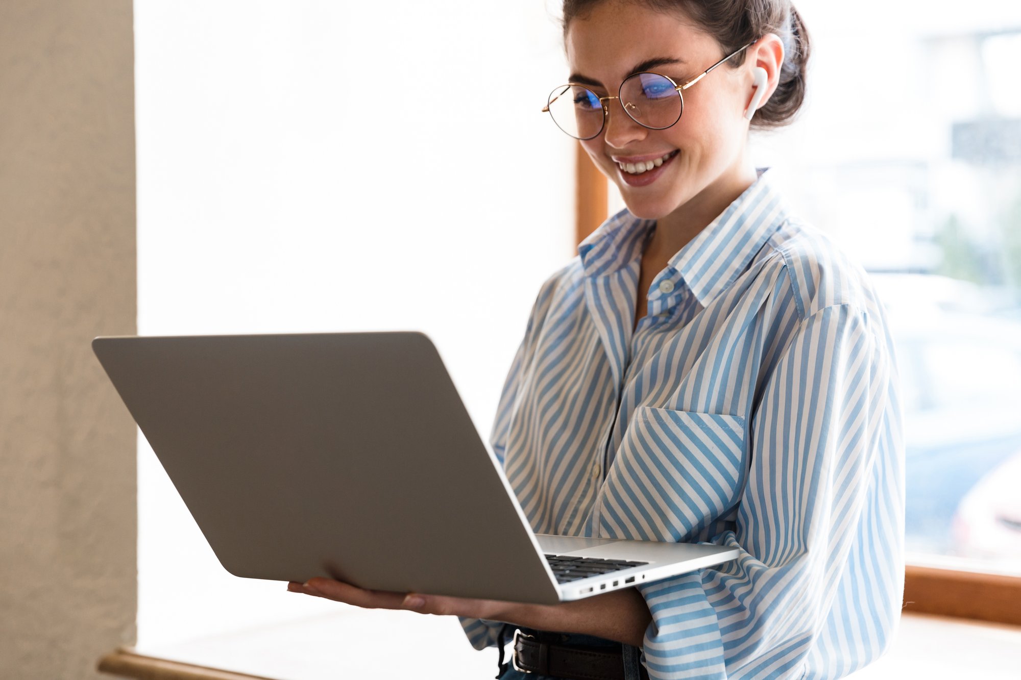 Smiling Young Attractive Brunette Businesswoman